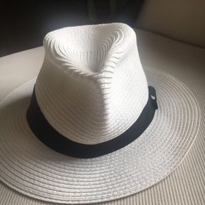 Black and white hat.